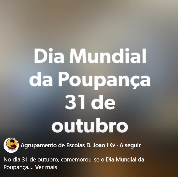 Dia Mundial da Poupança.
